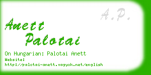 anett palotai business card